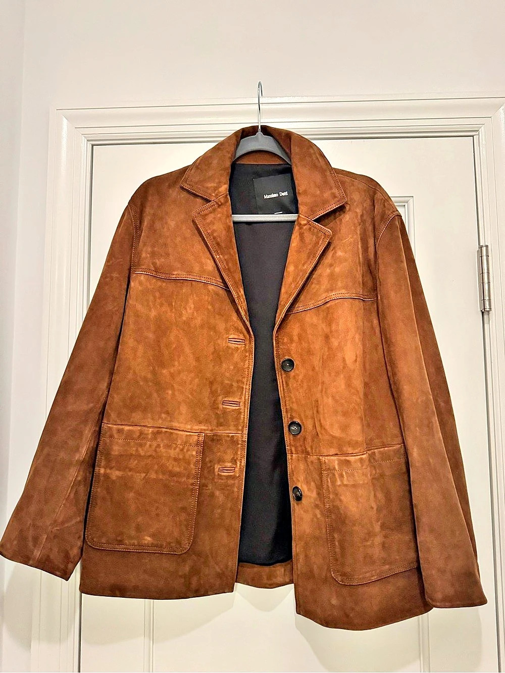 Massimo Dutti Brown Leather Jacket Size Medium Like New